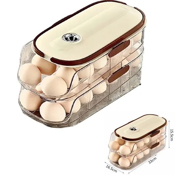 Caja Organizadora Almacenamiento Para 28 Huevos / Con Caída