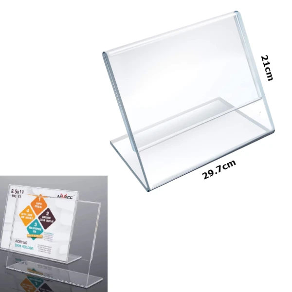 Porta Hojas A4 En Acrílico Exhibidor / Horizontal / 21*29.7cm * 2.3mm