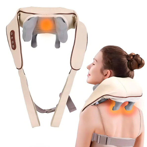 Masajeador Inalámbrico Recargable Para Cuello / Cervical / Espalda / Hombros / Con Calor