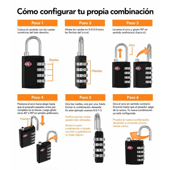 Candado Para Valija TSA Con Combinación / TSA-007