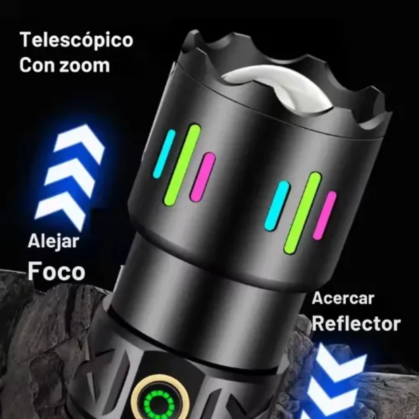 Linterna Led Recargable 3500mah Aluminio