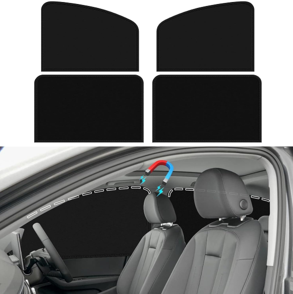 Set 4 Parasoles Magnéticos Para Ventanas De Auto