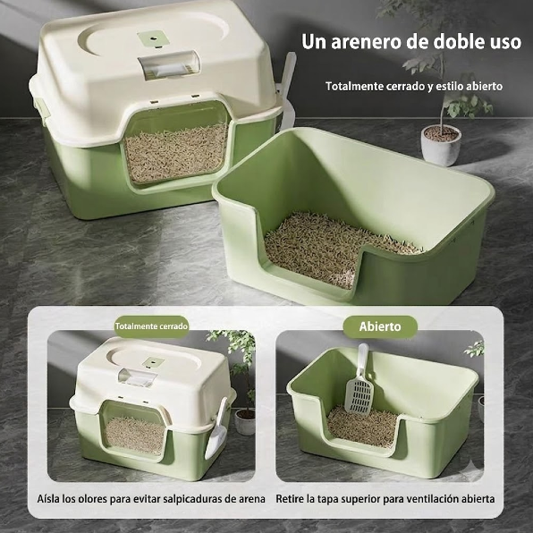 Baño Sanitario De Gato Cerrado 51x35cm / Incluye Pala