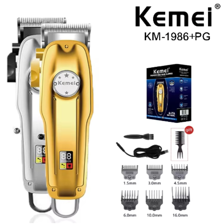 Maquina De Cortar Pelo / Barba Profesional Kemei KM-1986+PG / 5W