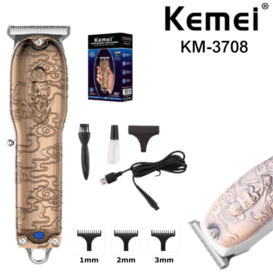 Maquina De Cortar Pelo / Barba Profesional Kemei KM-3708 / 10W