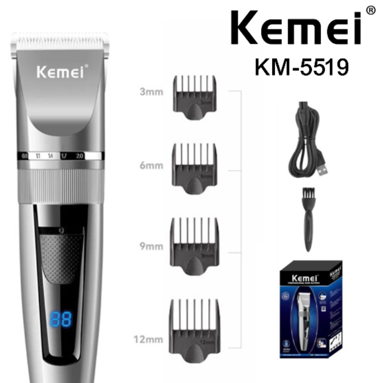 Maquina De Cortar Pelo / Barba Profesional Kemei KM-5519 / 5W