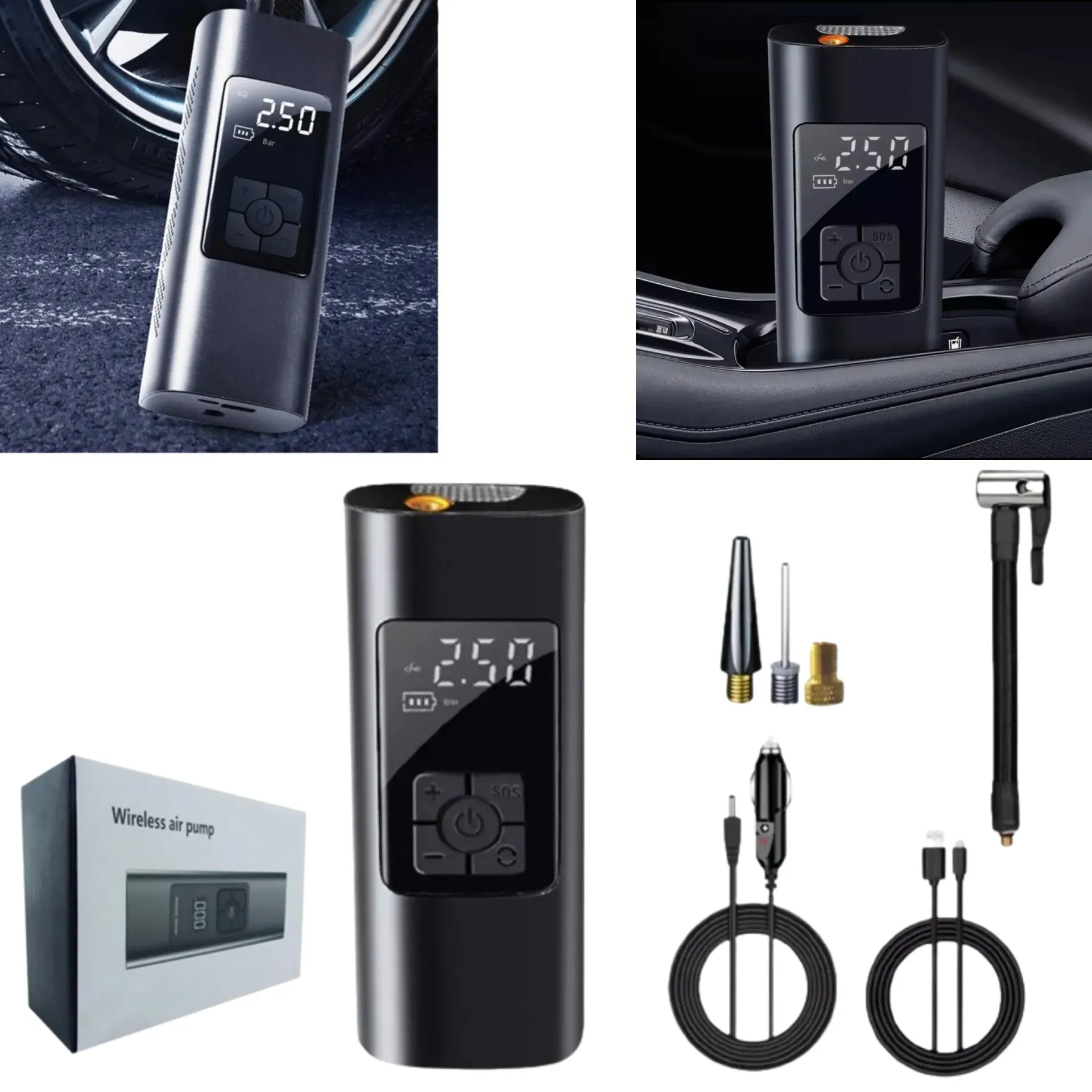 Inflador Portátil Universal Auto / Moto / Bici / 6000 MAH