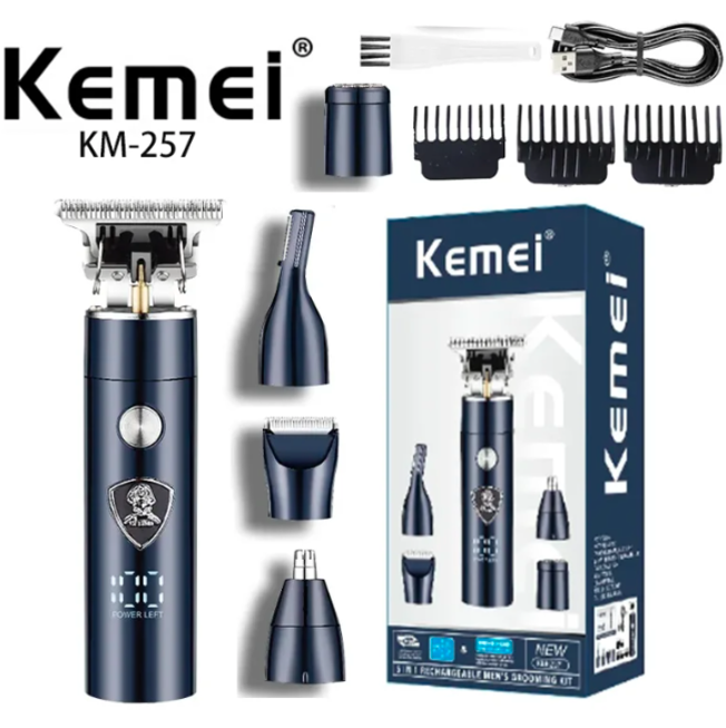Maquina De Cortar Pelo / Barba 5 En 1 Kemei KM-257 / 5W